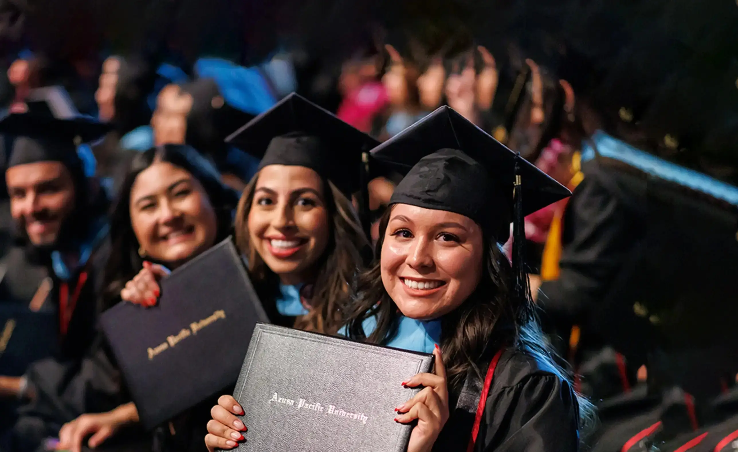 Female students at commencement