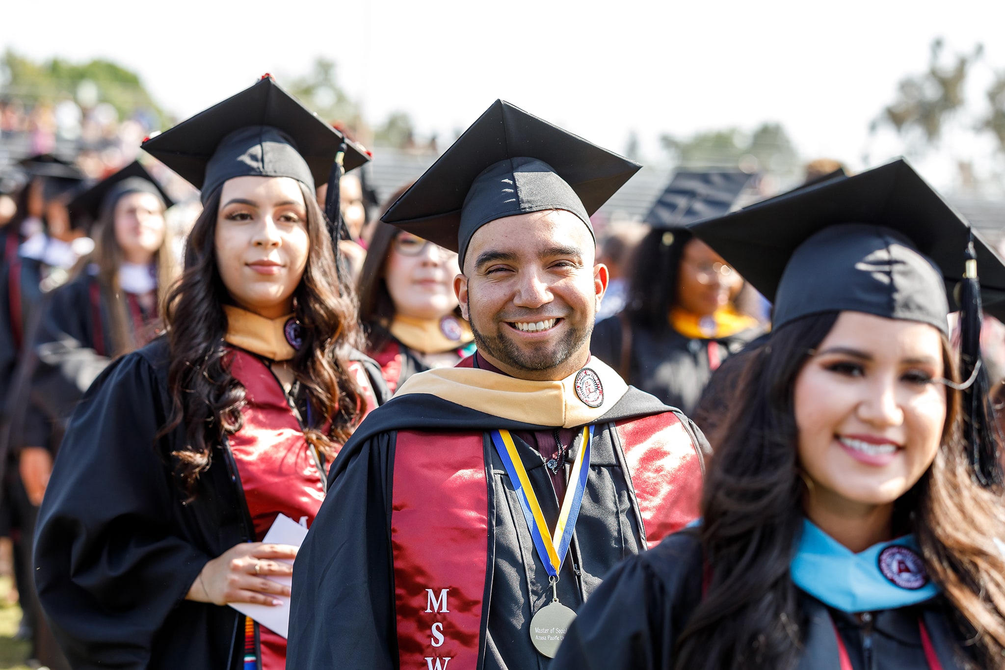 A group of students graduating