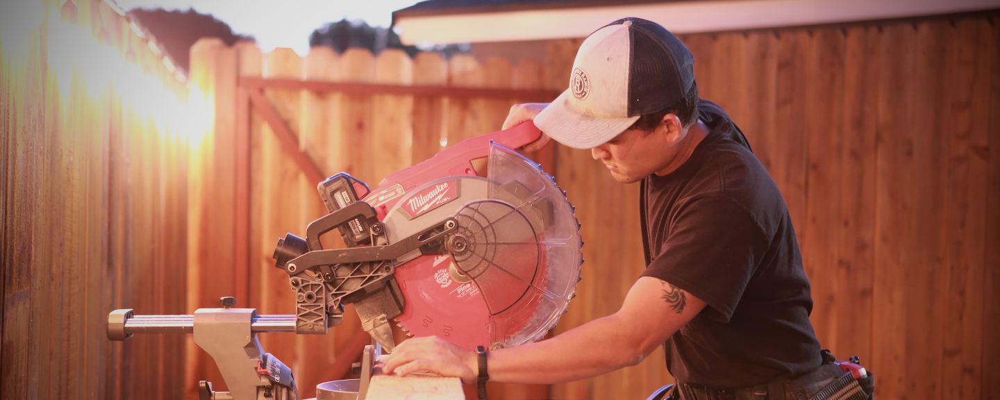 Taylor cutting wood