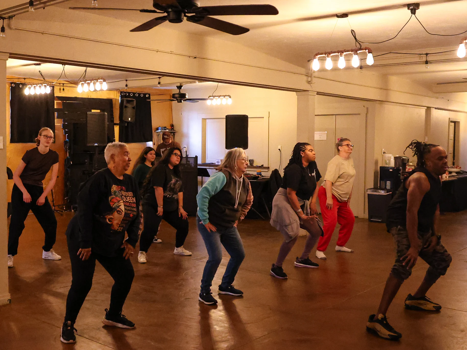 Members of Redeemed Life Church participate in a hip hop dance class.
