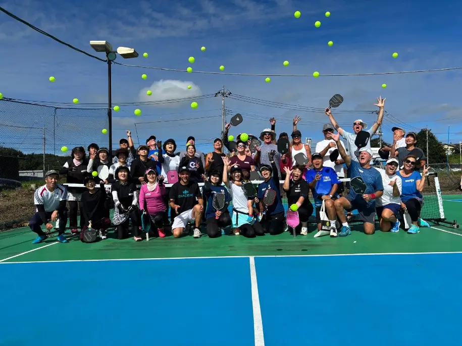 Daniel Moore leads a pickleball camp.