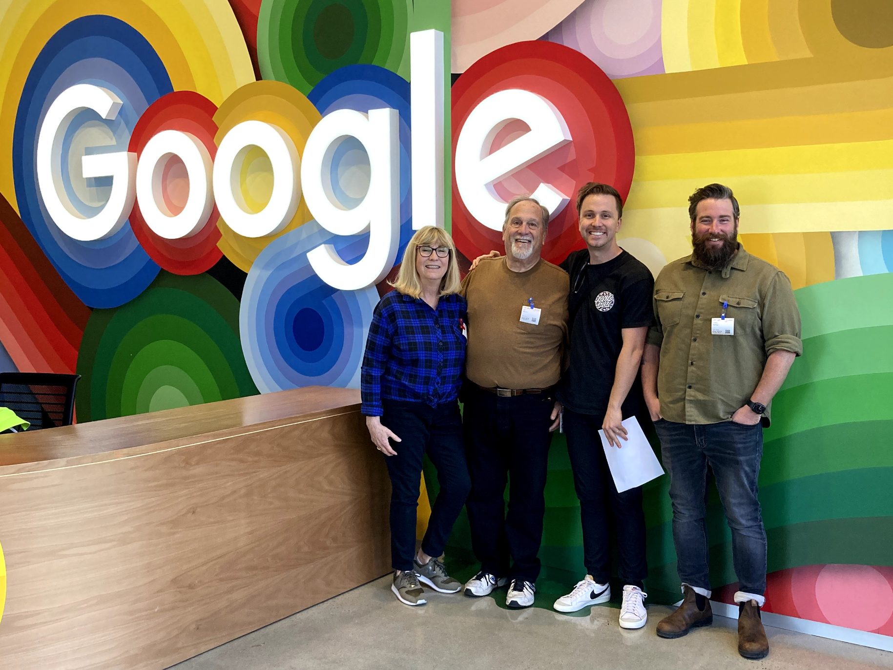 nicky smiling at Google with co-workers