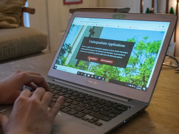 a laptop being used by a student