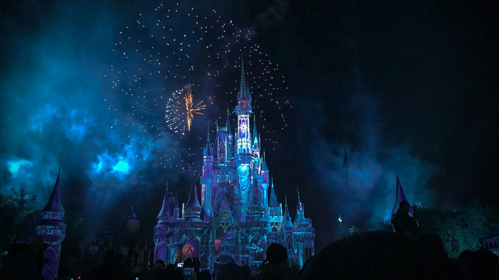 disneyland castle at night