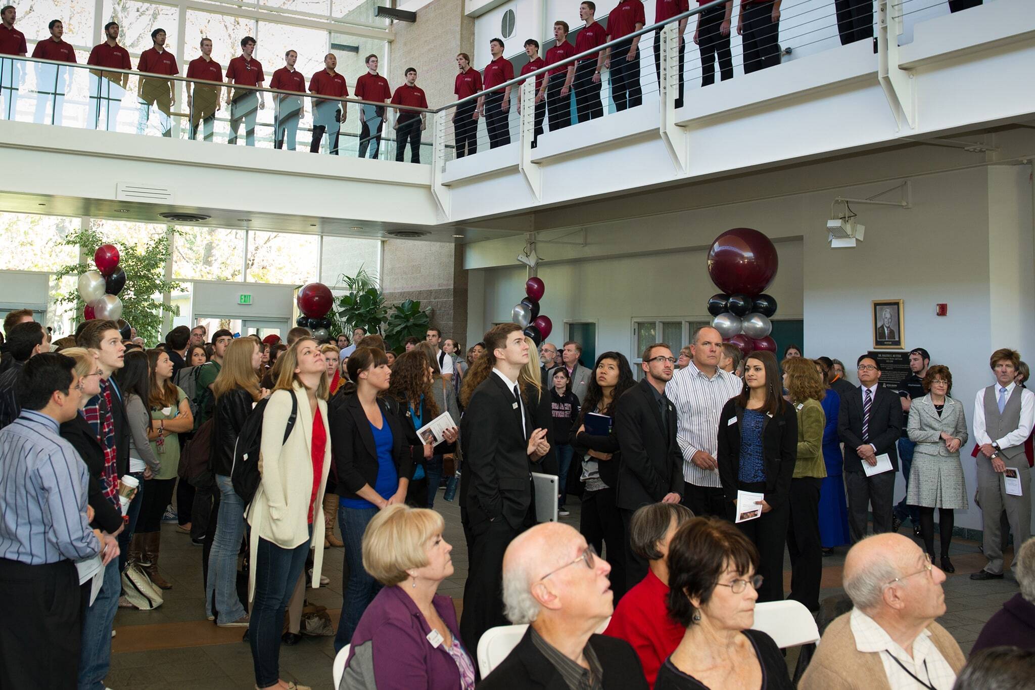 event with many people in the accouting building.