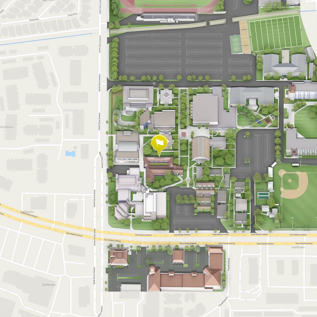 static map of department of english's location