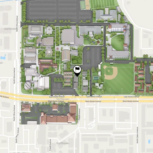 static map cropped showing the location of student services
