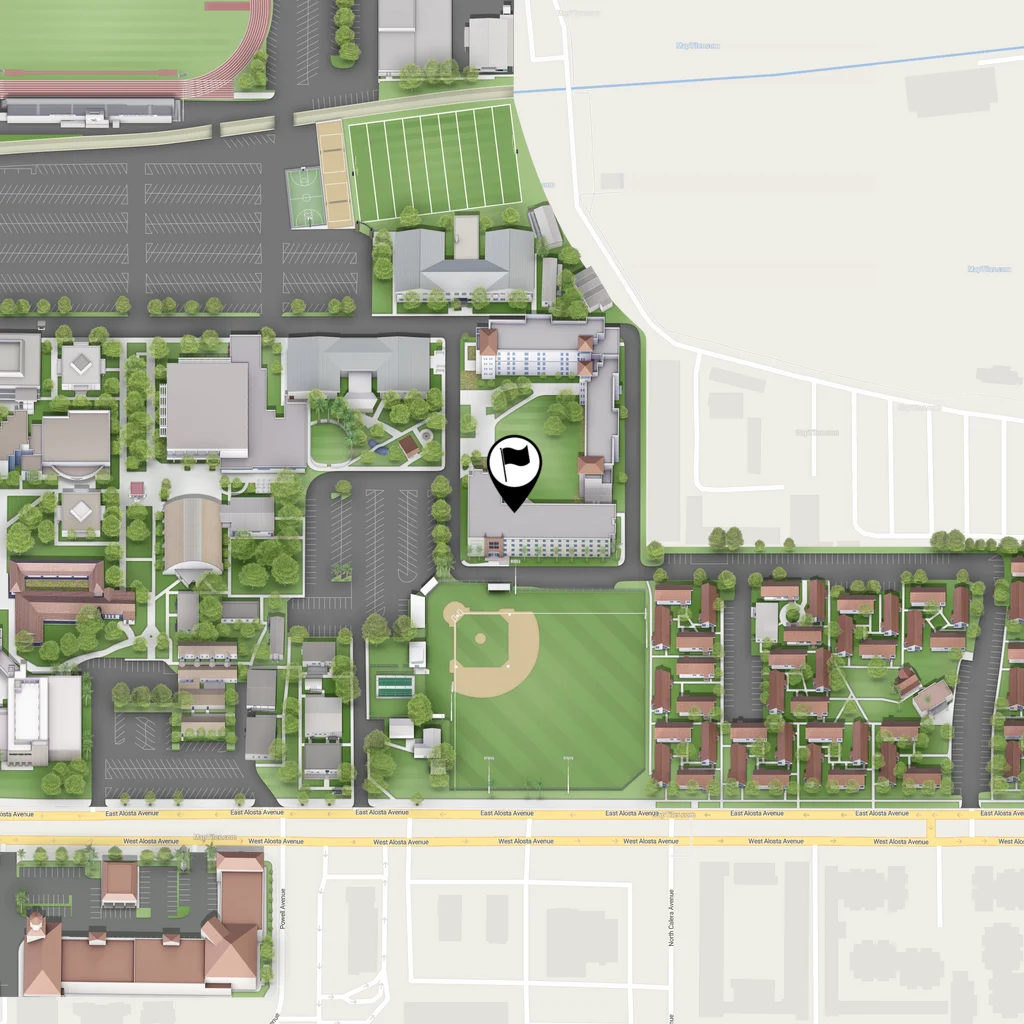 static map of residence life's location