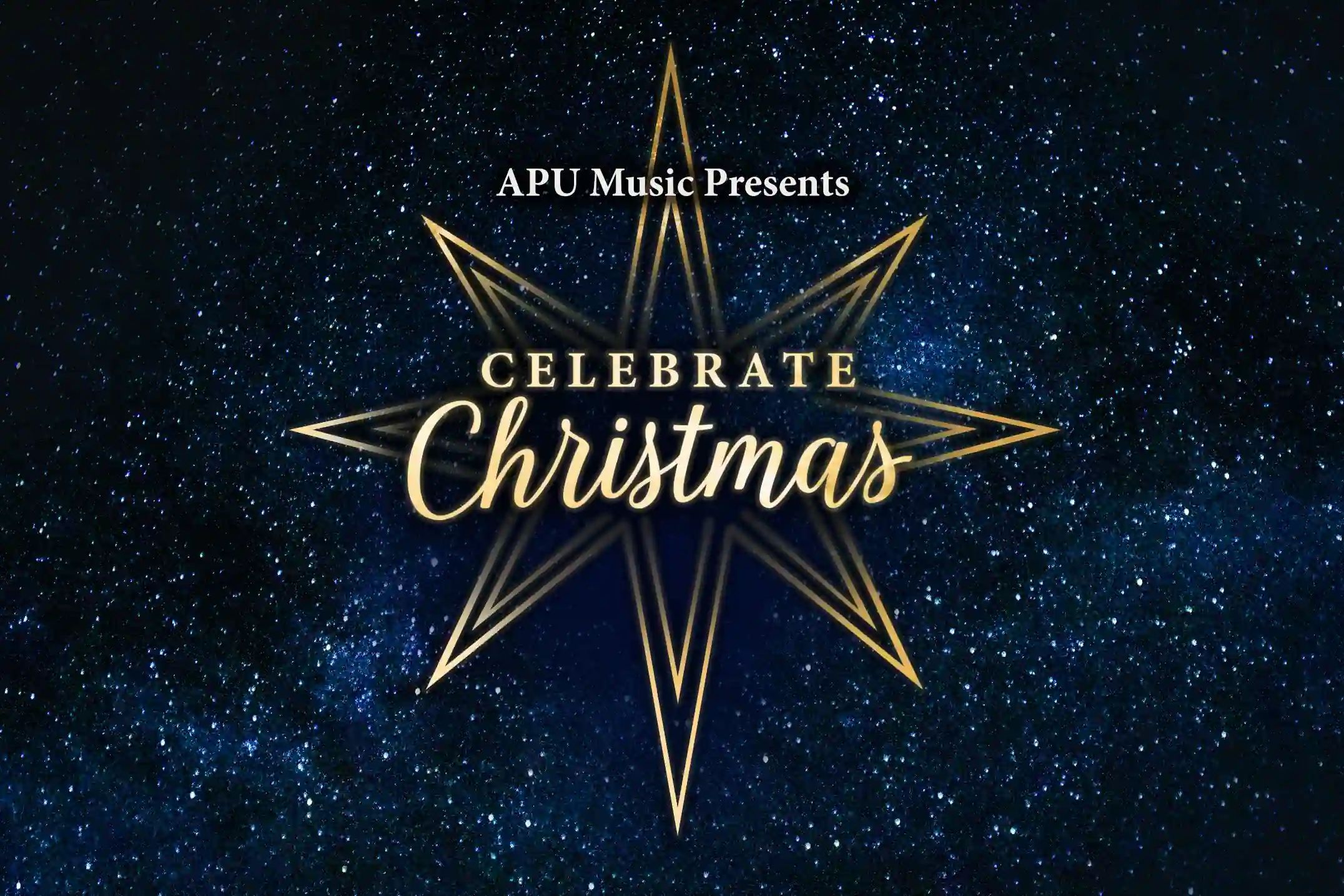 Christmas flyer saying APU music presents