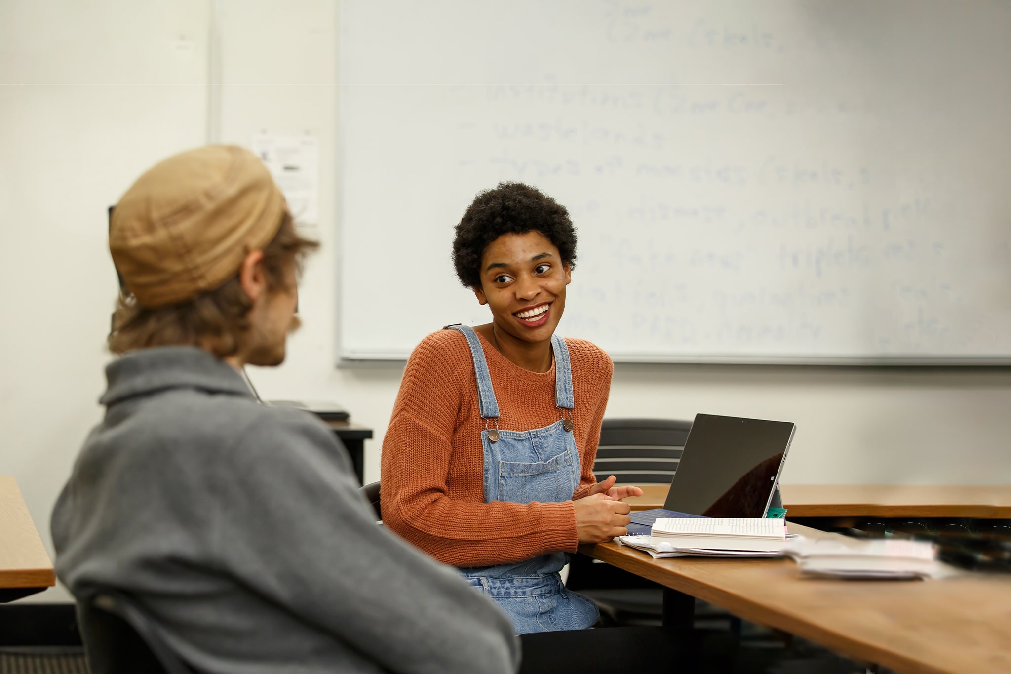 Two students talking