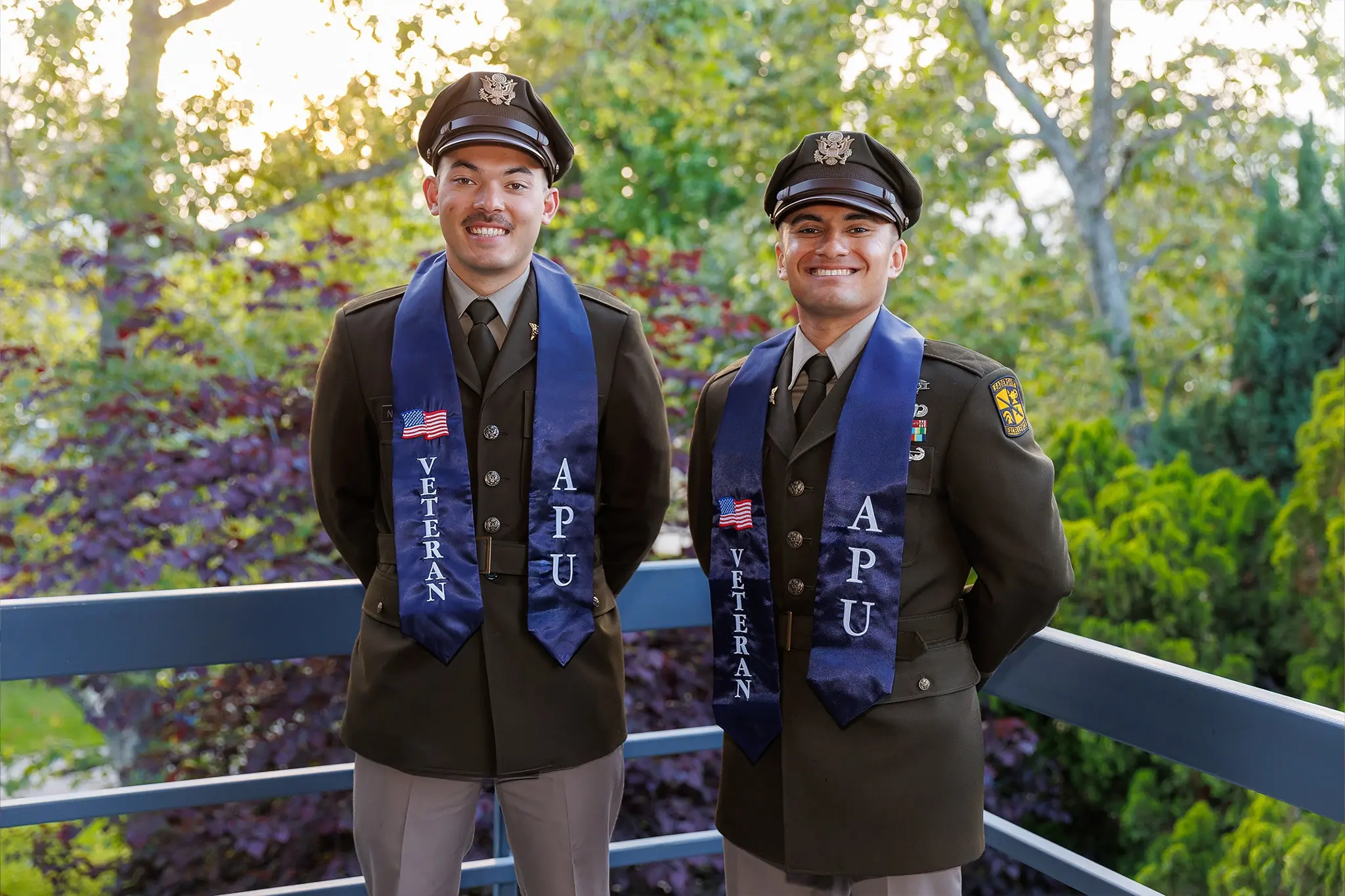 military students smiling