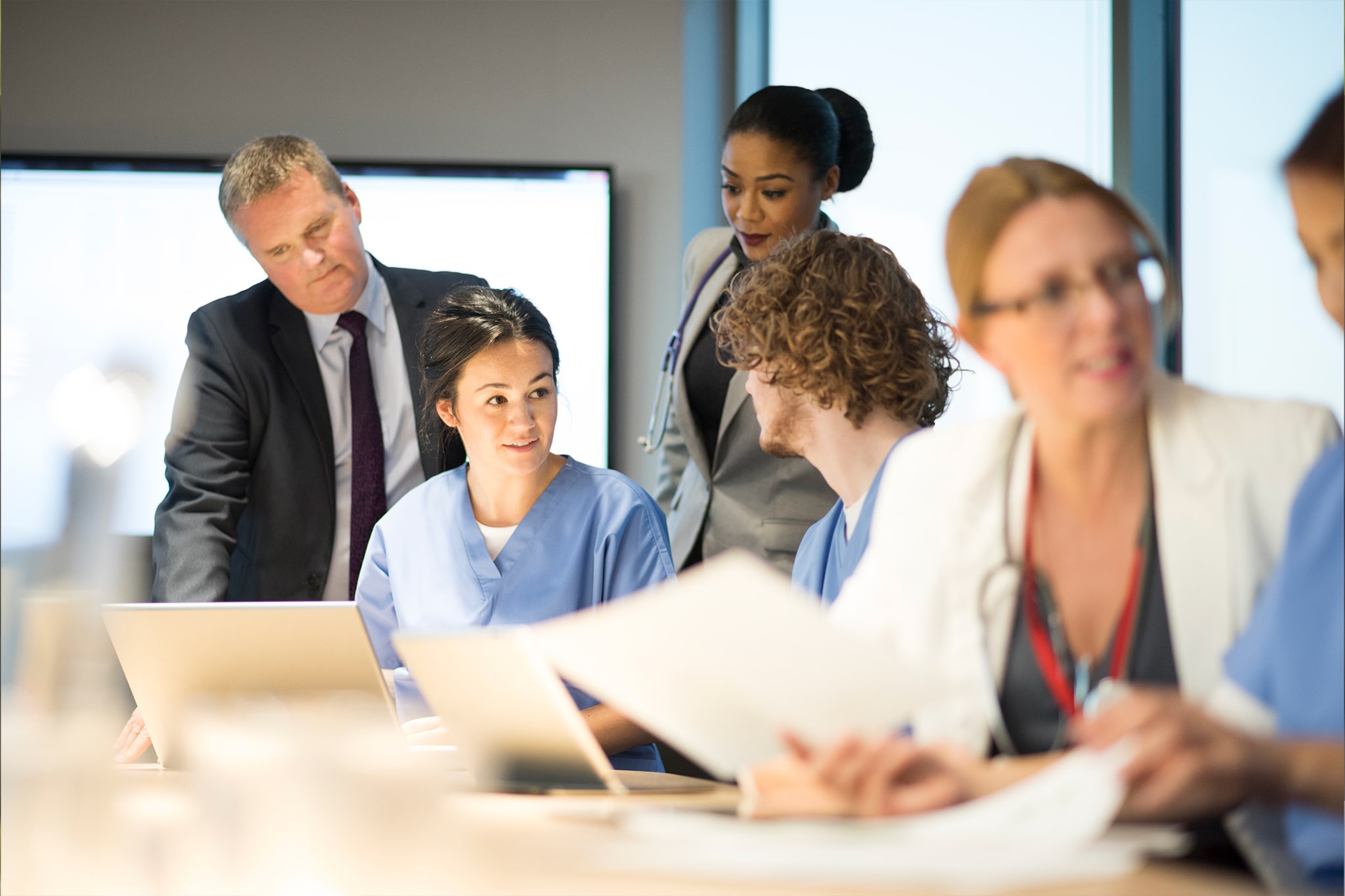 Nursing students discussing