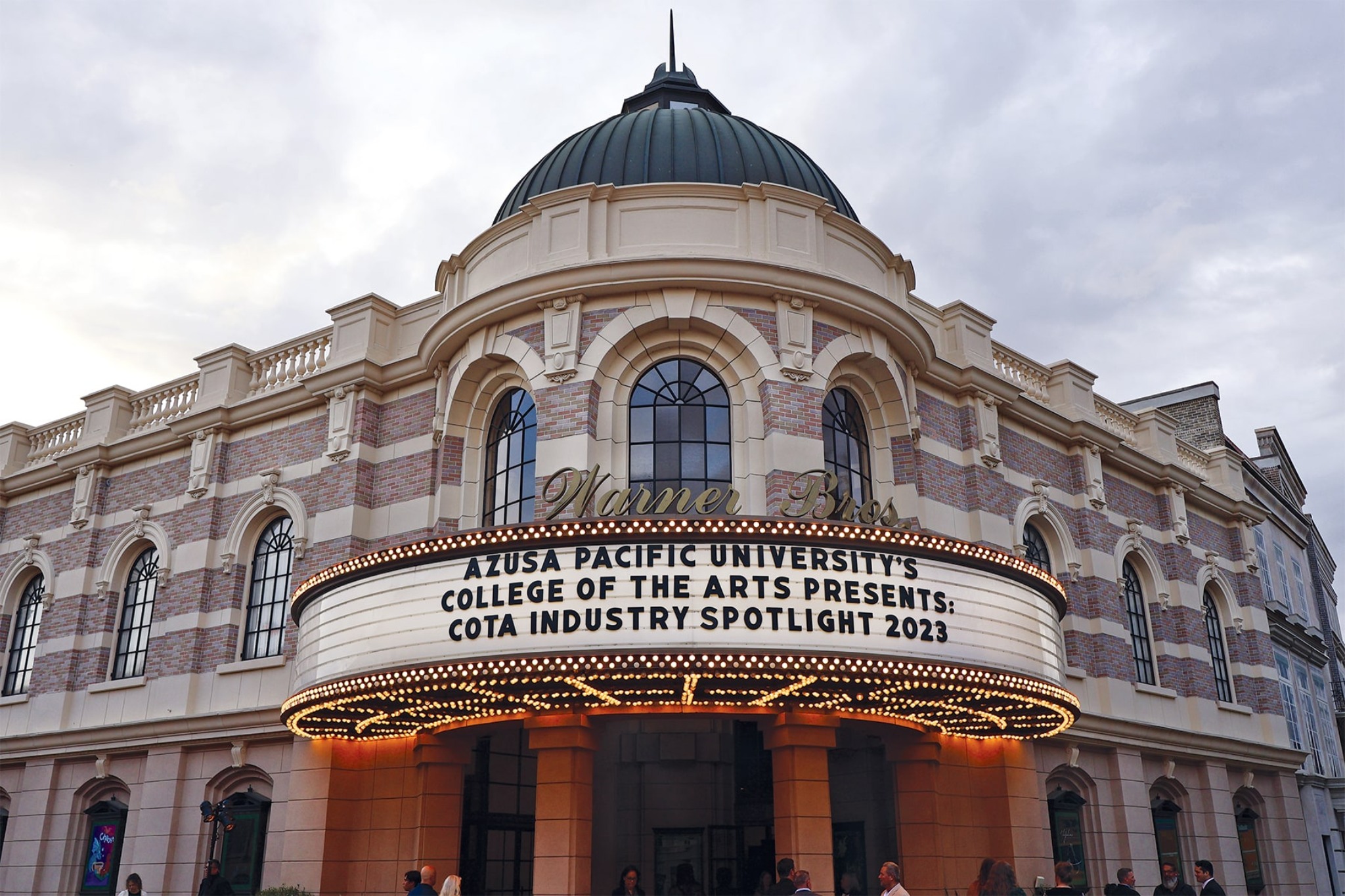 a warner bros building hosting the Azusa School of the Arts event