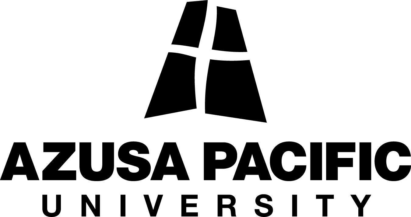 Azusa Pacific University logo in black with a stylized cross-shaped design above the university name