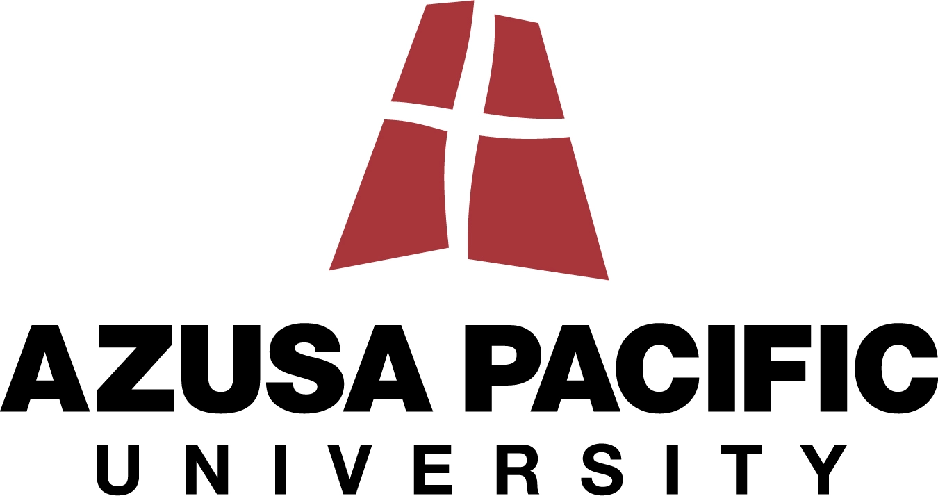 Azusa Pacific University logo with a red cross-shaped design above the university name in black text